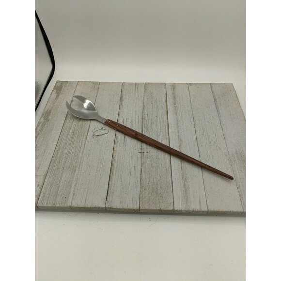 Stainless Steel Salad Server Fork with Wood Handle 13 1/4" - Picture 1 of 7